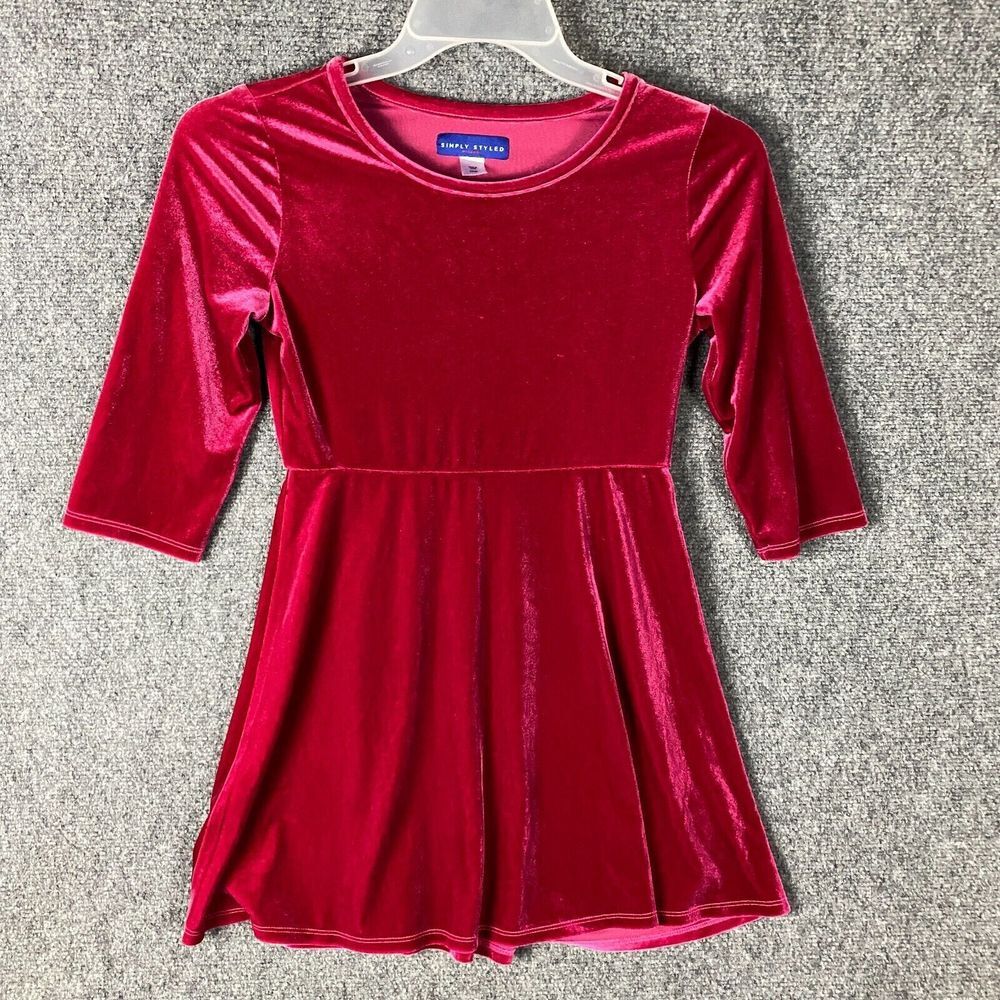Simply Styled Dress Girls Large 14 Pink Polyester Blend Kids Long Sleeve‎